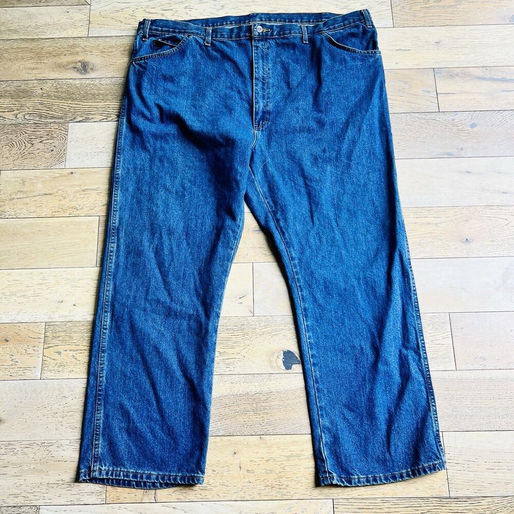 Dickies Mens Jeans 48x30 Blue Denim Workwear Rugged Outdoor Carpenter Pants Big